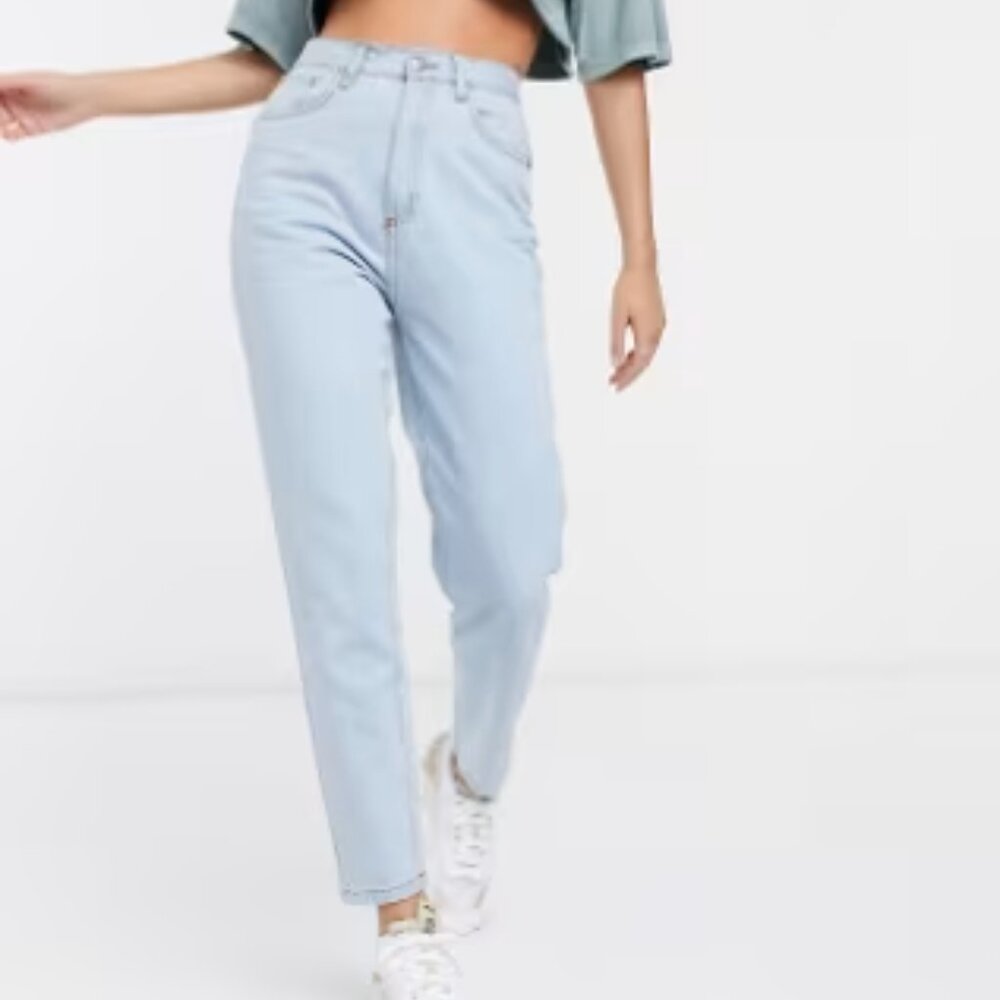 Jeans 20 - Wednesday's Girl High Waist Straight Leg Light Wash Mom Plus Size NWT
